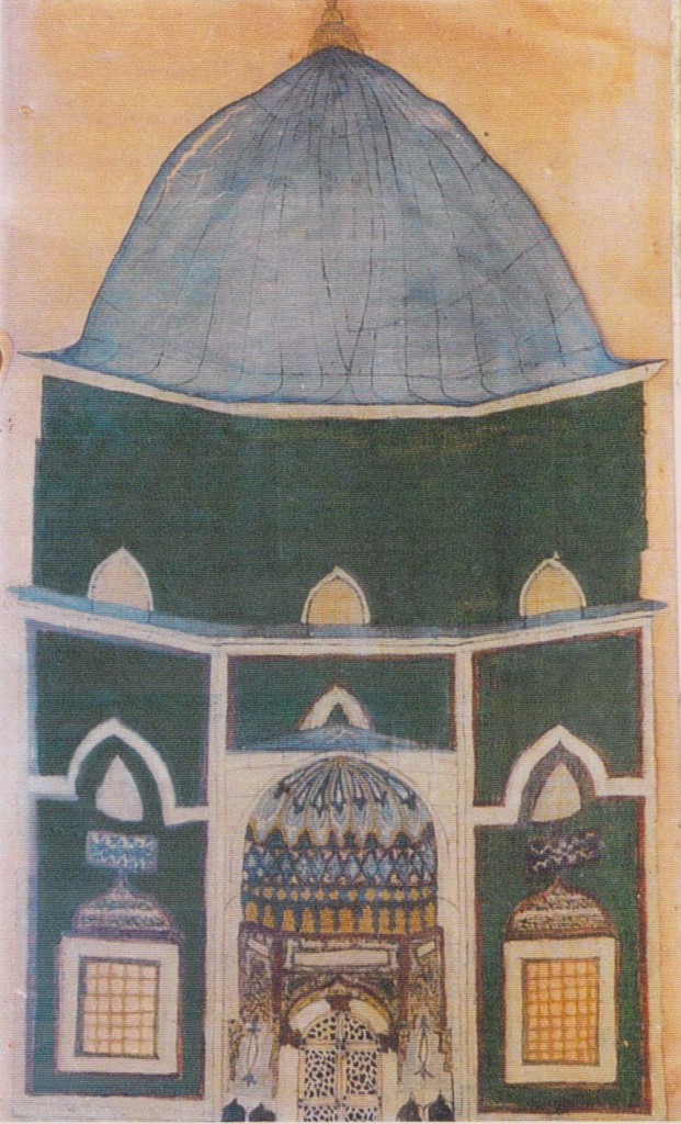 4 - 15 mai 1904, Mehmet Effendi, iman de la mosquée verte de Brousse donne à Pierre Loti une peinture sur verre de sda main et représentant le Turbé vert.