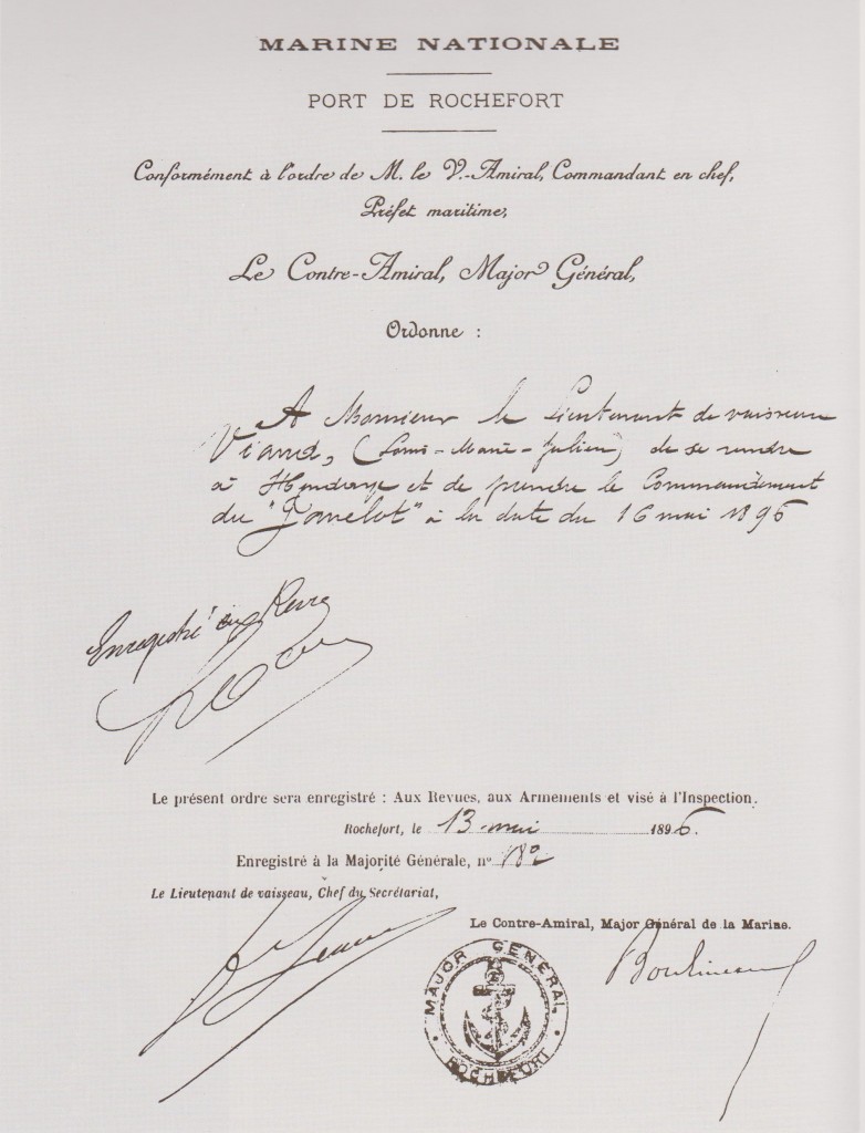 Ordre mission Cdt Javelot 1896