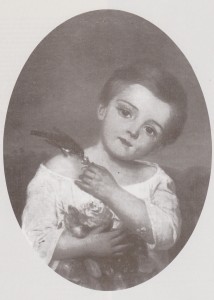 portrait de Julien à quatre ou cinq ans. Peinture à l'huile exécutée par Marie Viaud vers 1854