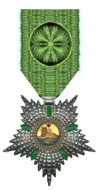 l’Ordre du Lion et du Soleil de Perse avec grand cordon vert