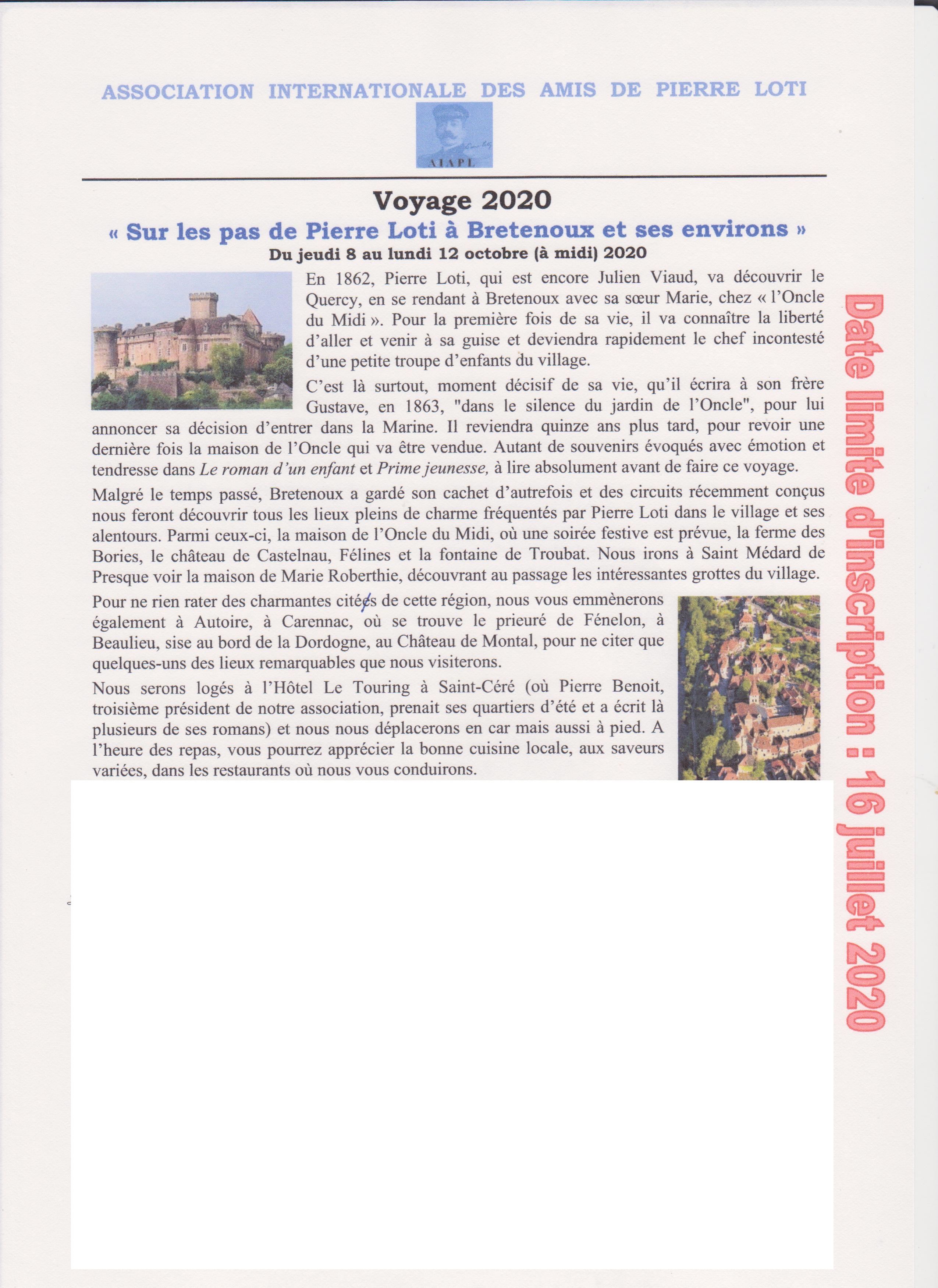 Voyage Bretenoux 2020-site