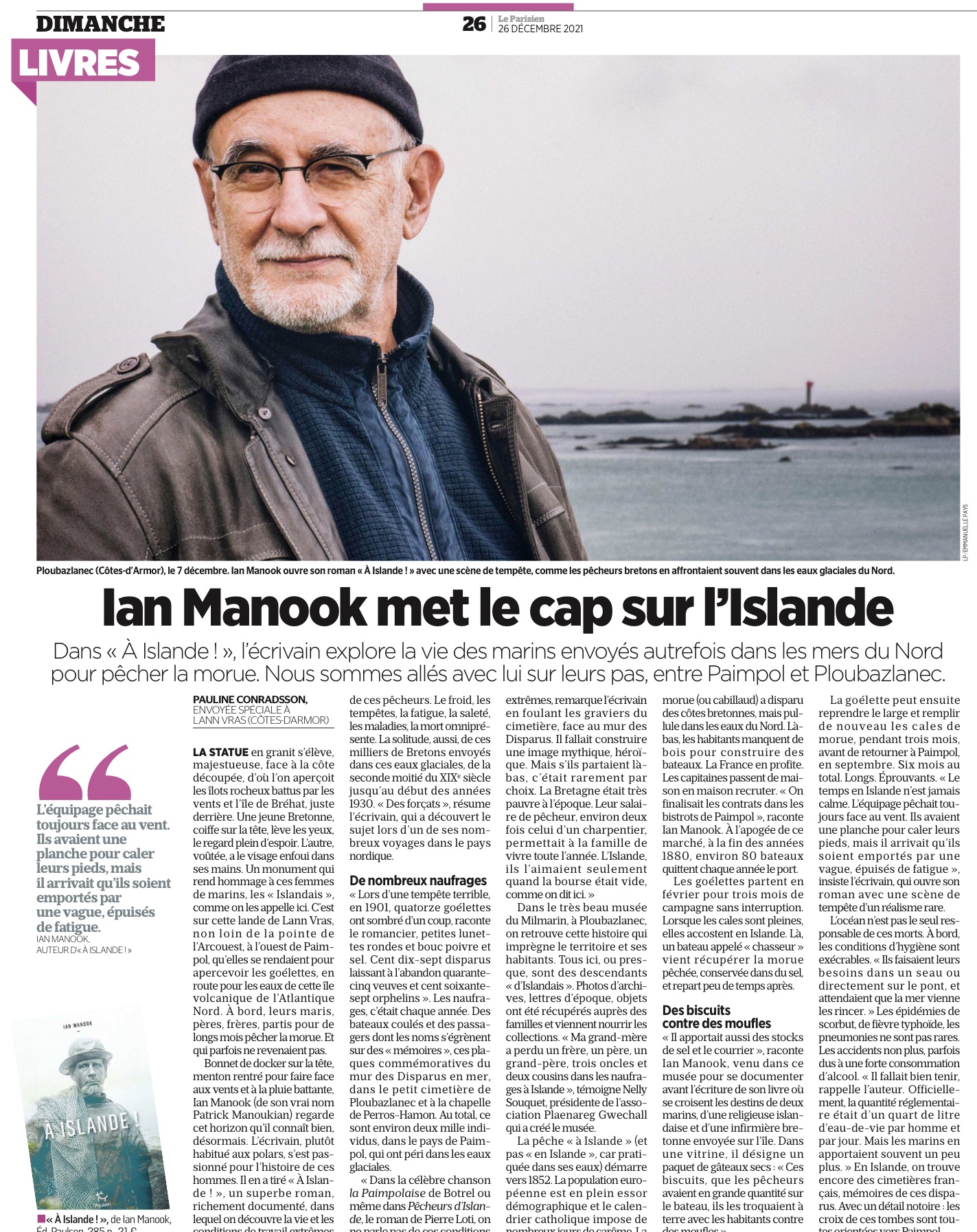 Ian Manook sur les traces des pêcheurs bretons d’Islande