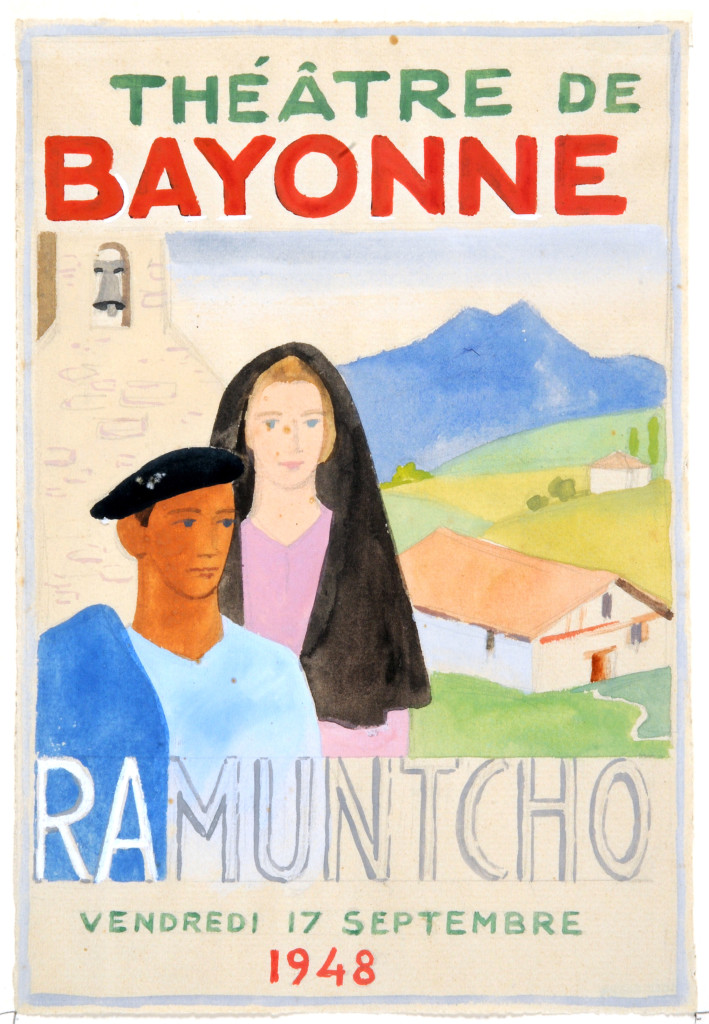 Projet d'affiche pour une représentation de Ramuntxo, Ramiro Arrue - © Musée Basque et de l'histoire de Bayonne 90.57.44