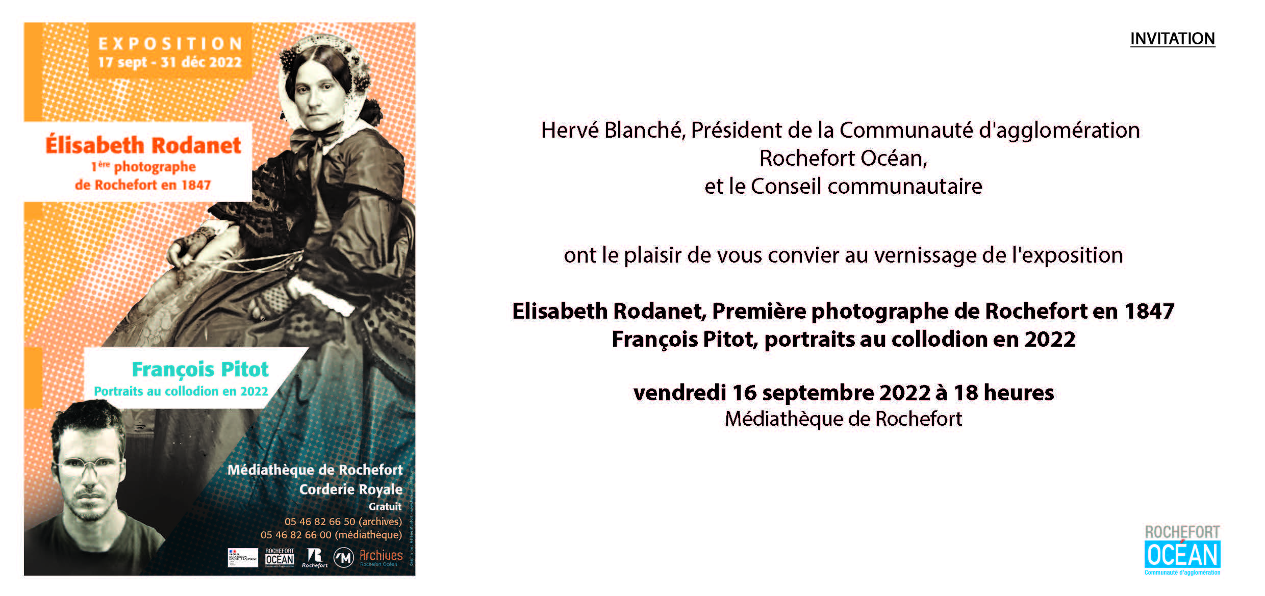 Invitation Vernissage Expo Elisabeth Rodanet 16 sept 2022