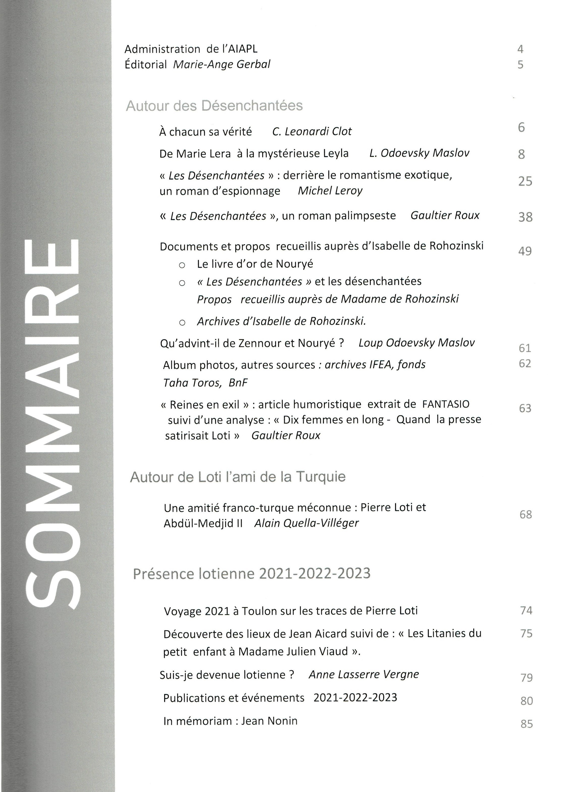 Sommaire n°42-Z