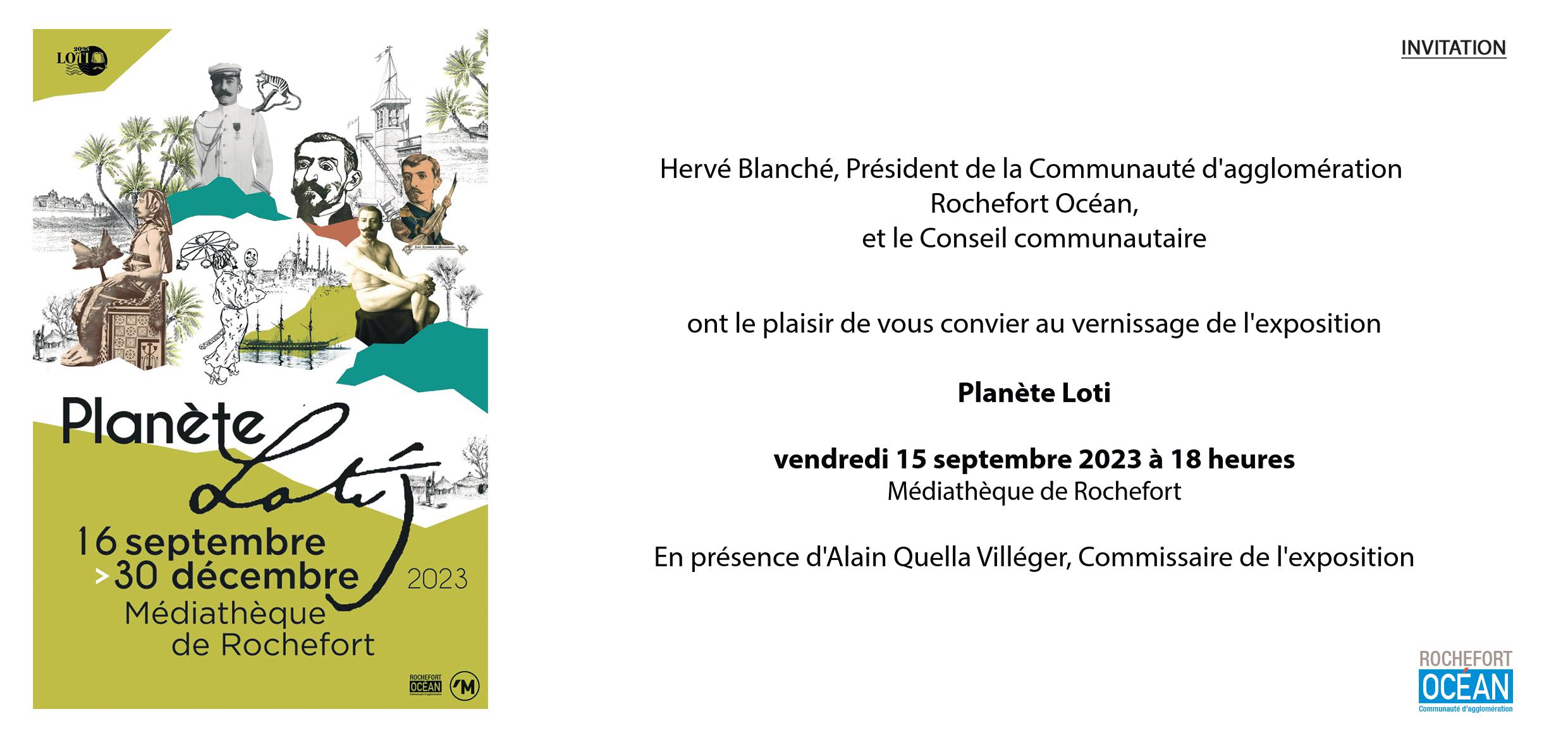 Invitation Vernissage Expo Planète Loti 15 septembre